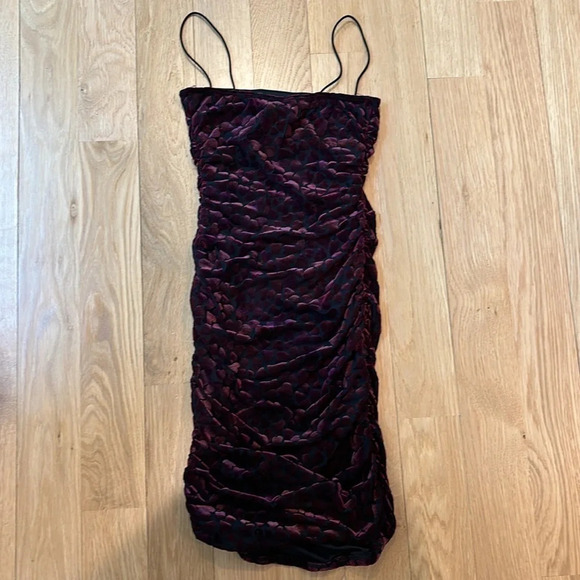Windsor Mini Dress Sleeveless Velvet Print Ruched Size XS - Picture 6 of 8